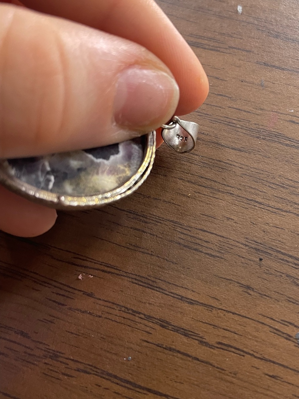 Sterling Silver Oval Stone Pendant